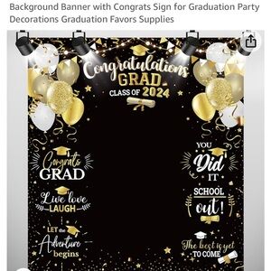 Grad Party banner and decorations